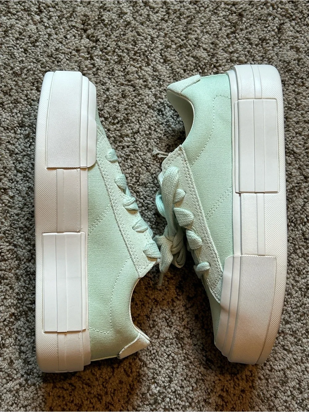 Converse Cruise Ox Canvas & Suede Platform Surplus Mint/Egret women's size 8
